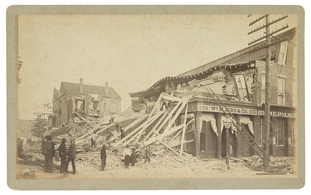 (SOUTH CAROLINA.) Collection of photographs of the 1886 Charleston earthquake, a steamship collision, and other scenes.